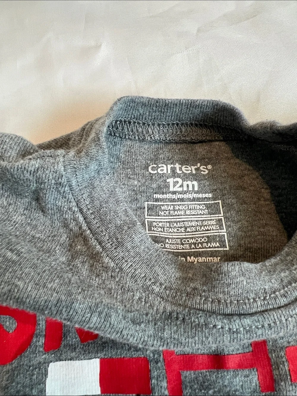 “Bundle 10/$13” carters 12m Gray Long-Sleeve Firetruck boy pajama Shirt